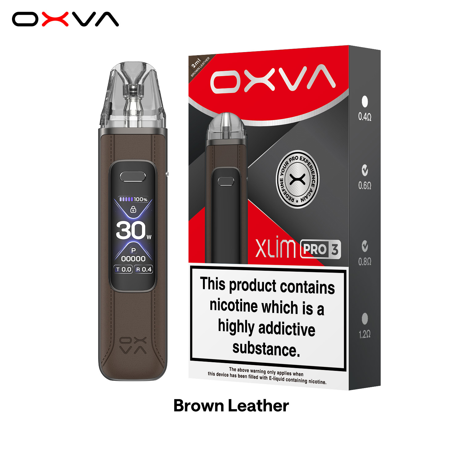 OXVA XLIM PRO 3 BROWN LEATHER